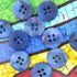 Buttons (Set of 10) - Mottled Blue Shirt Button 12mm